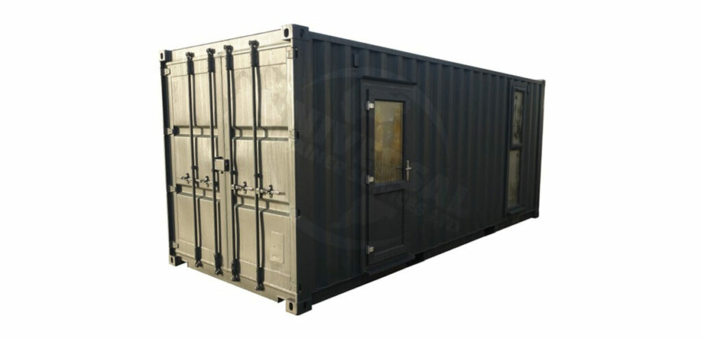 shipping container log cabin