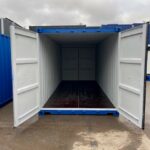 Shipping container with both doors open