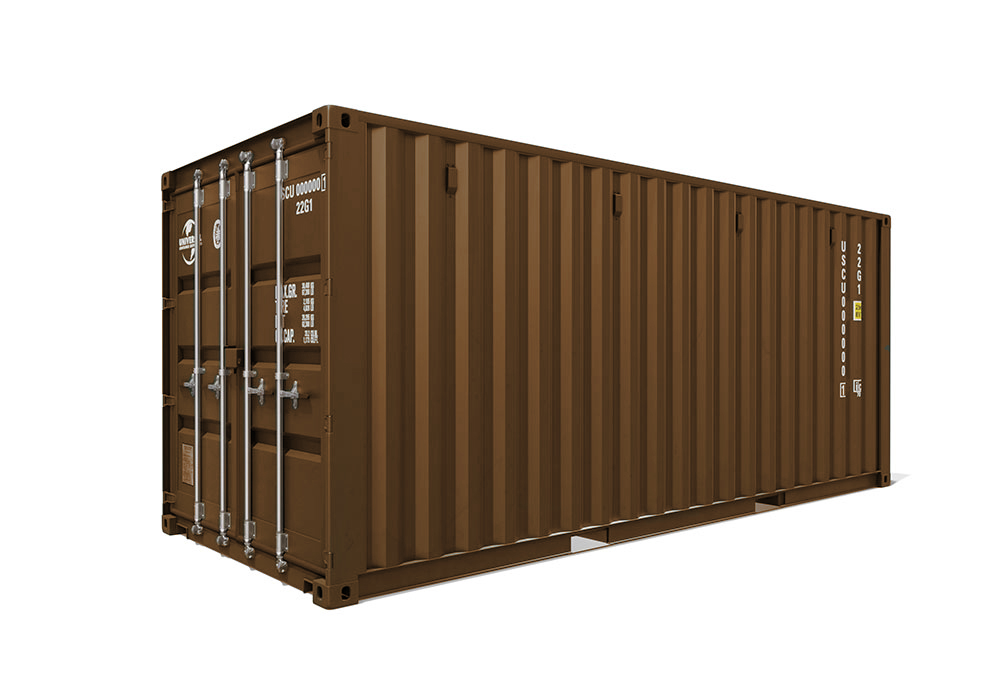 brown shipping container