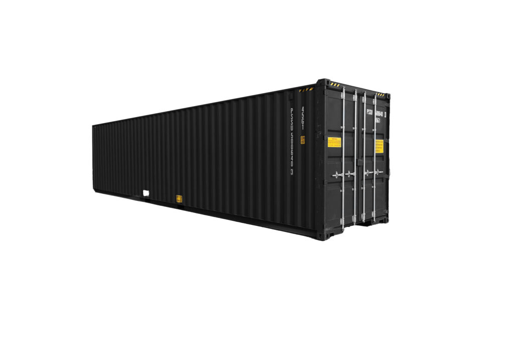 black shipping container