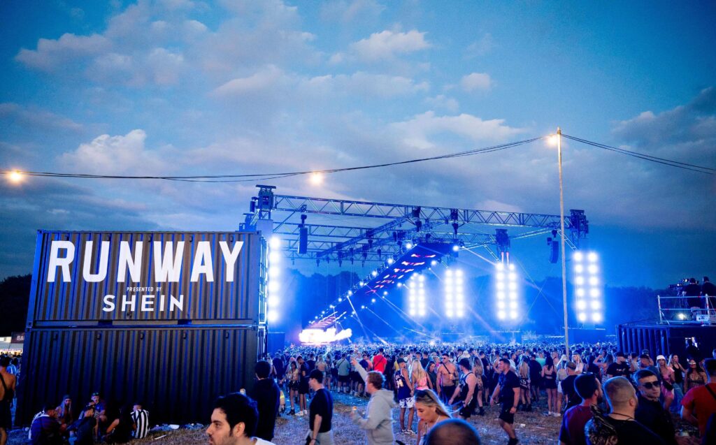 branded shipping container at event