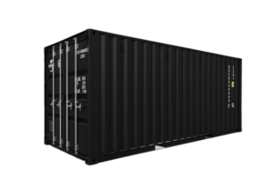 black shipping container