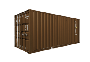 painted brown shipping container
