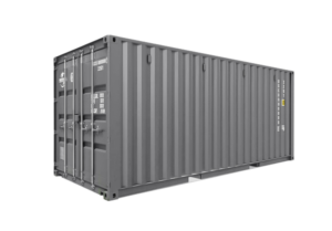 painted grey shipping container