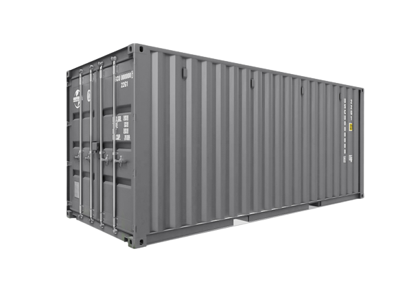 painted grey shipping container