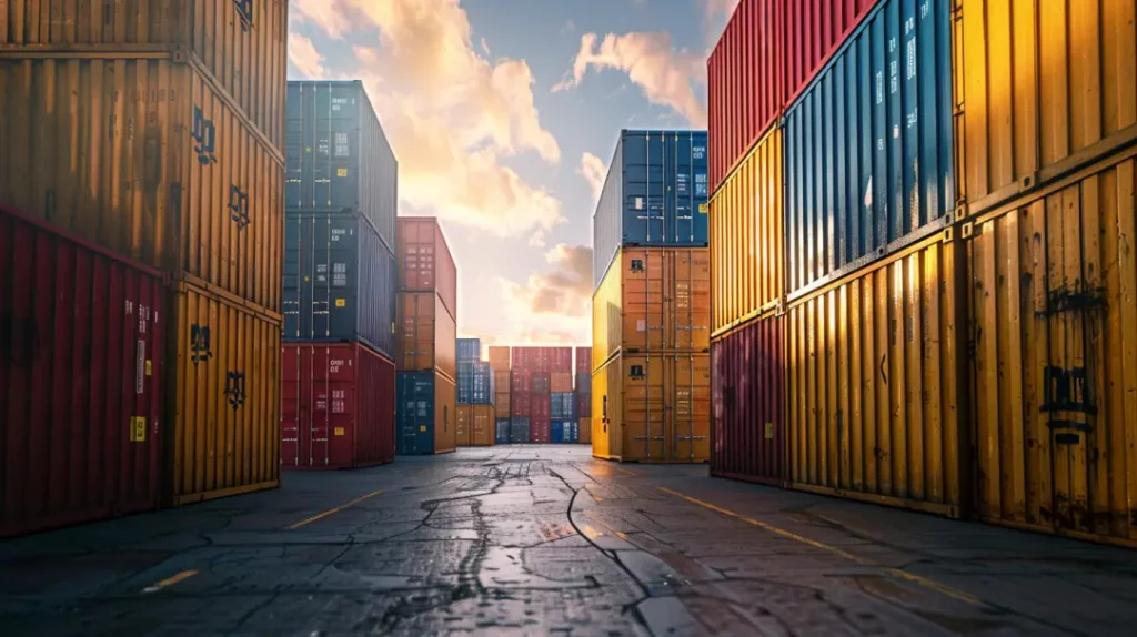 stacked shipping containers