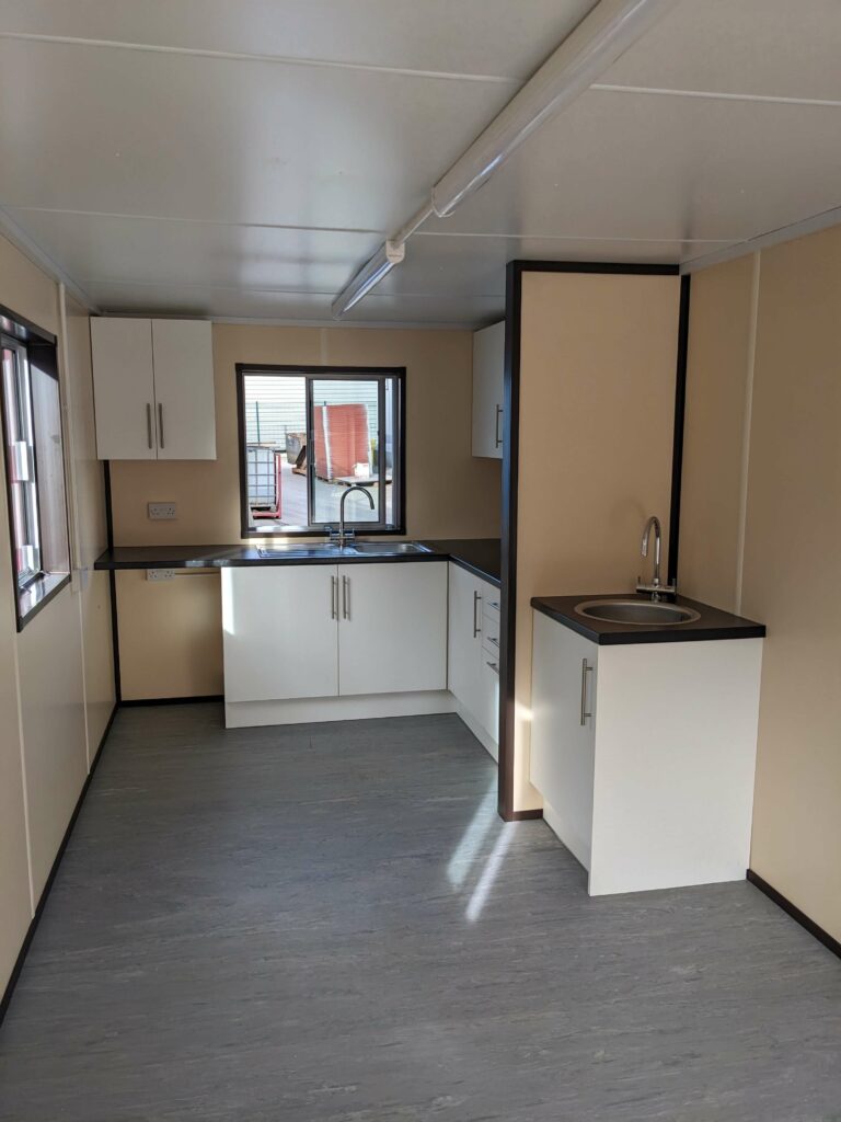 shipping container canteen inside