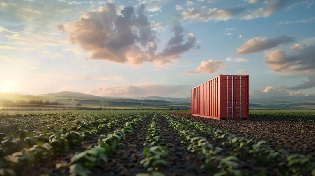 shipping container on private land