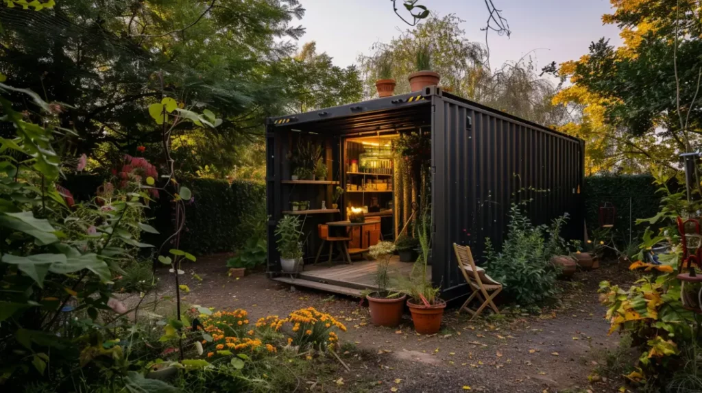 shipping container garden shed