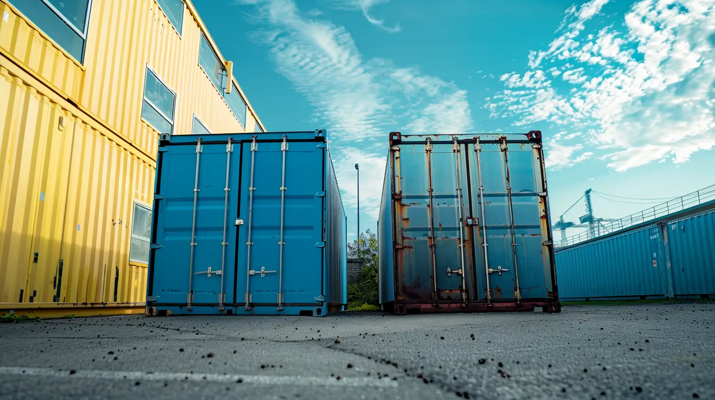 new and old shipping container