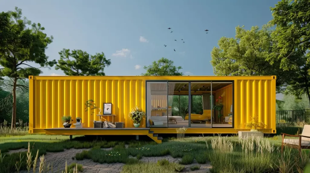 yellow shipping container home