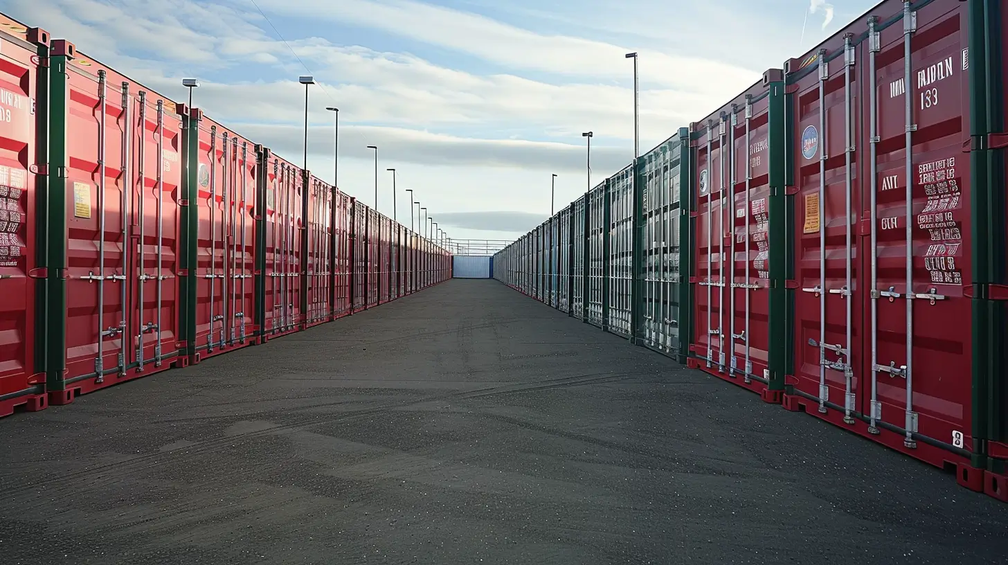 self storage shipping container yard