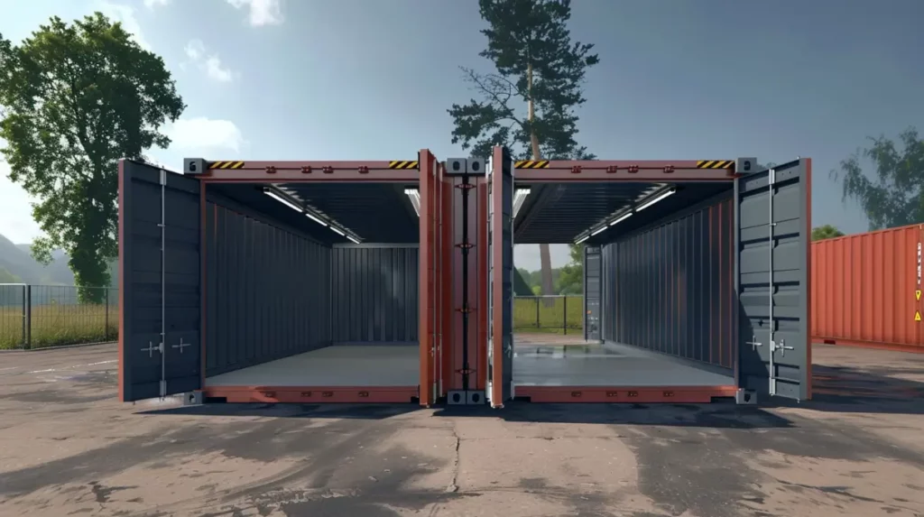 double shipping container garage