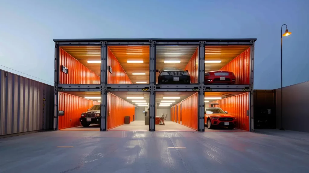 stacked shipping container garage