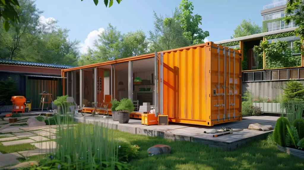 converted shipping container into guest house