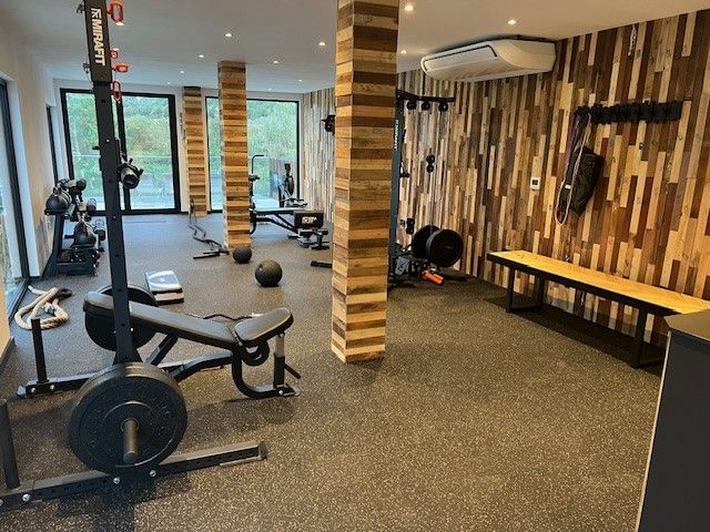 shipping container gym interior