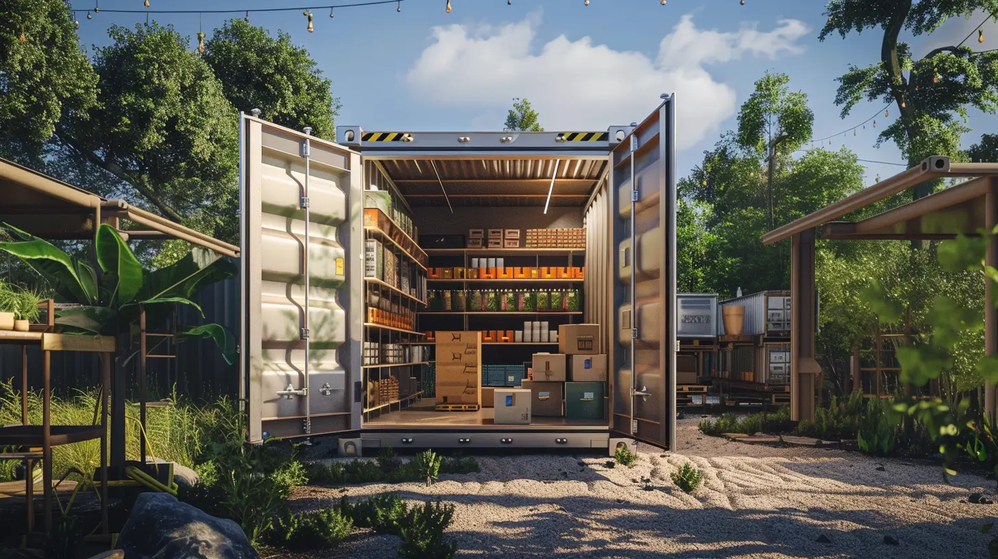 Shipping container for storage