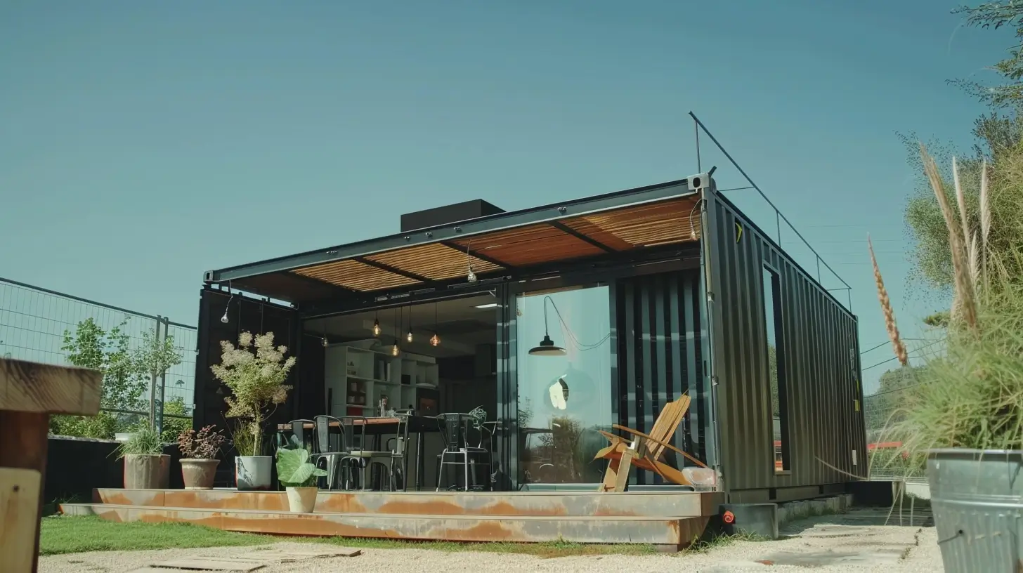 Shipping container converted into a home