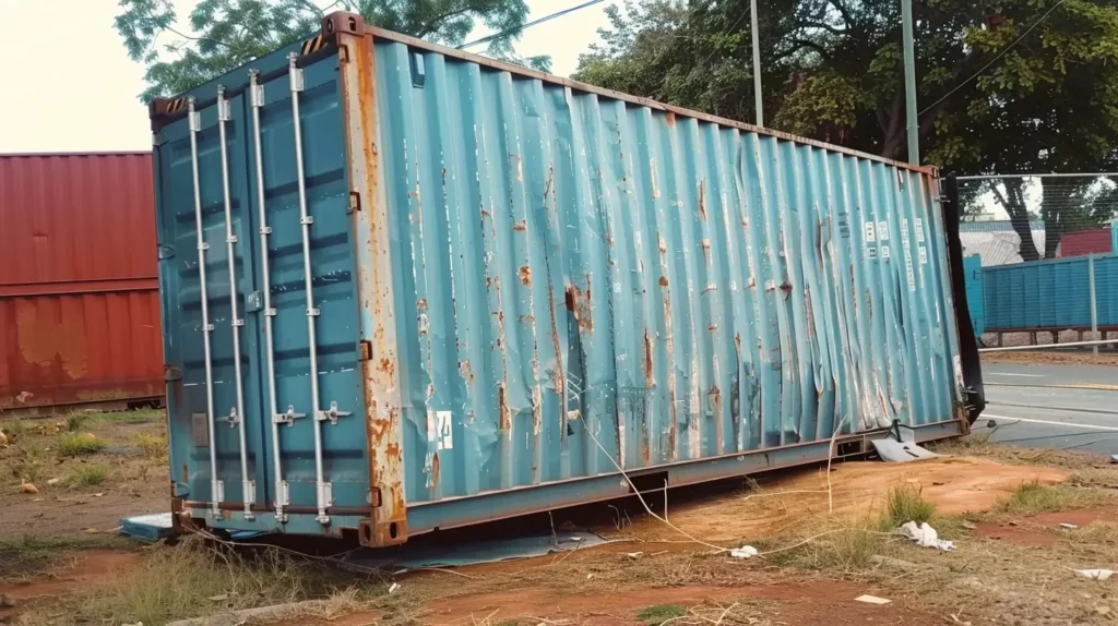 Unlevel shipping container