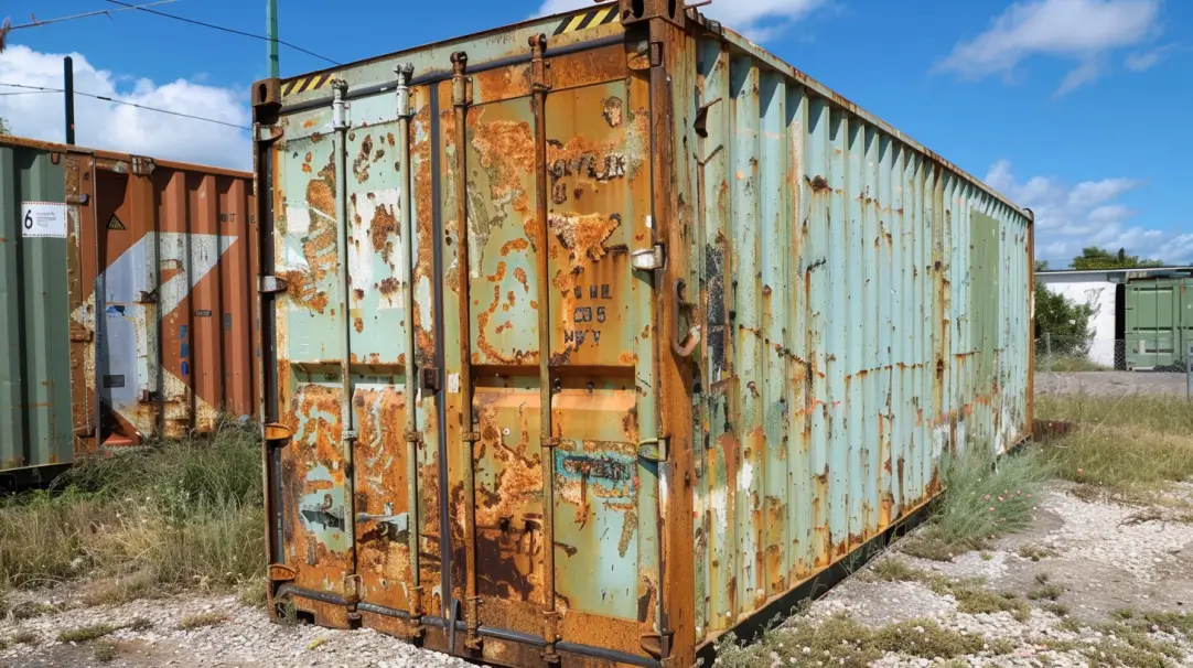 Rust covered shipping container