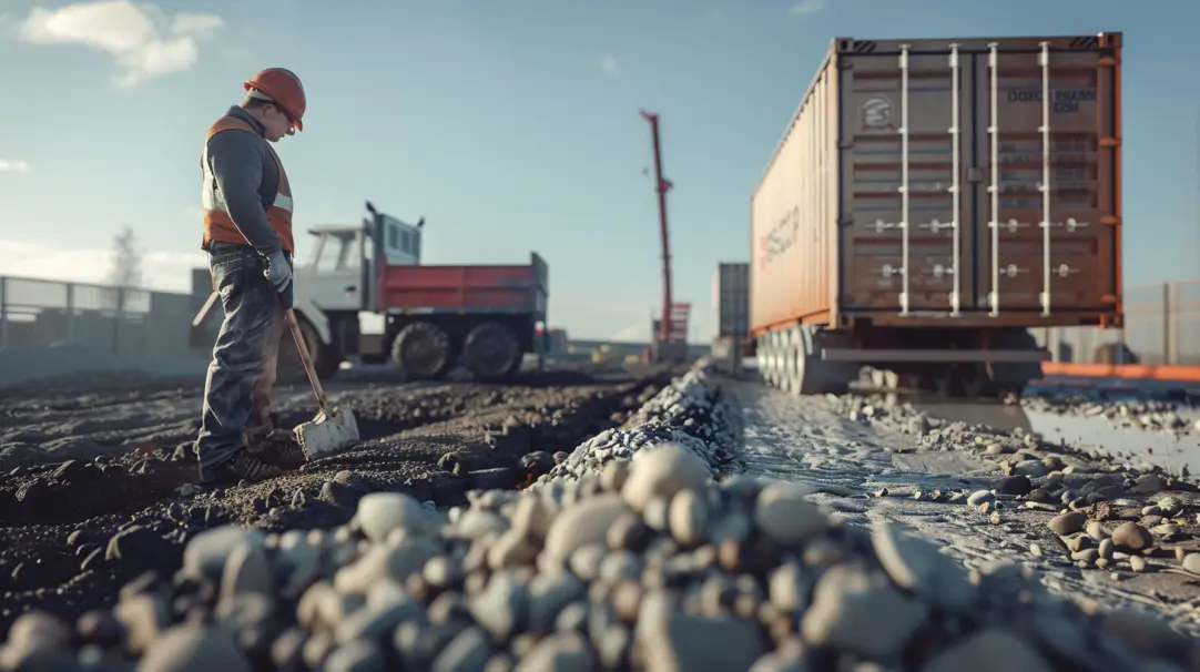 preparing ground for shipping container