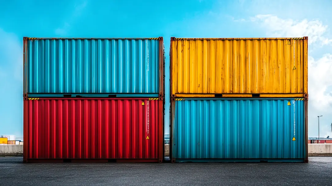 shipping containers locked together