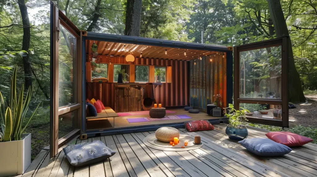 She shed yoga and meditation space