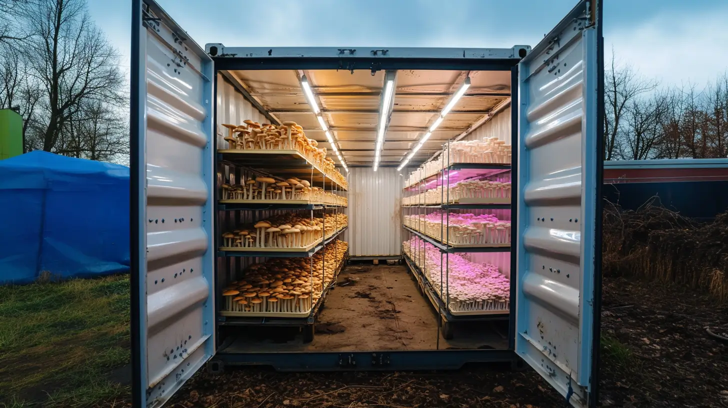 Shipping container mushroom farm