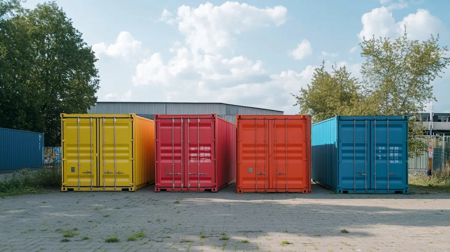 Coloured shipping containers