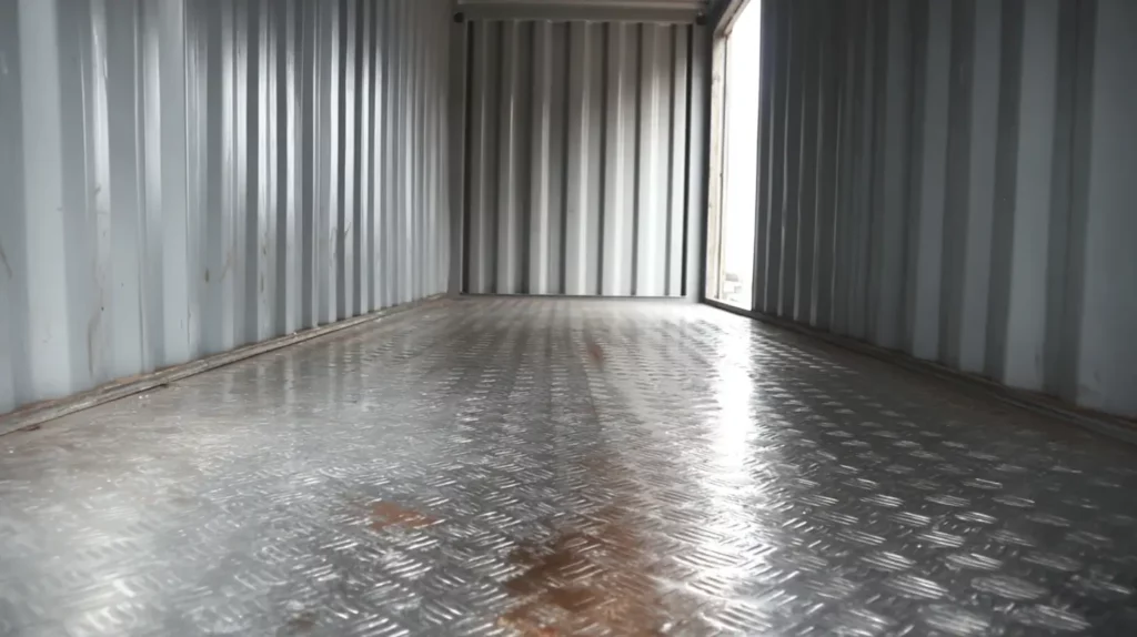 Aluminium shipping container floor