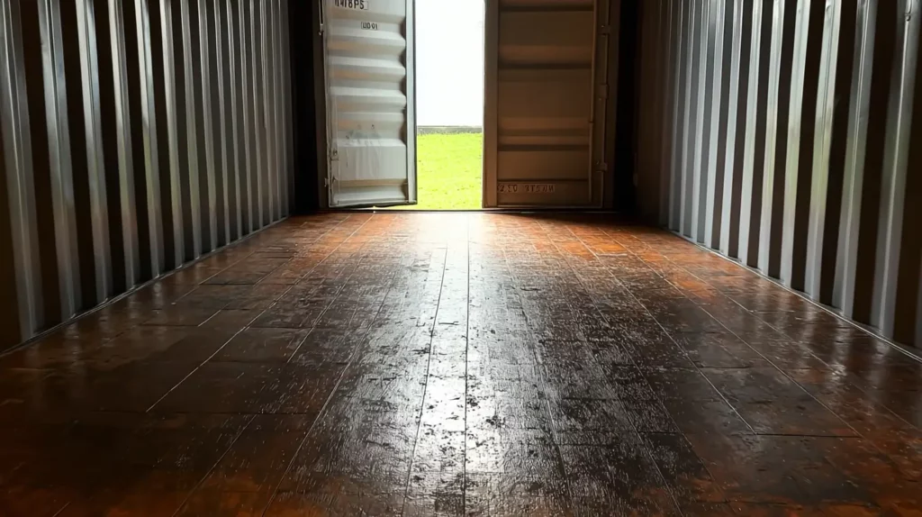 plywood floors inside a shipping container